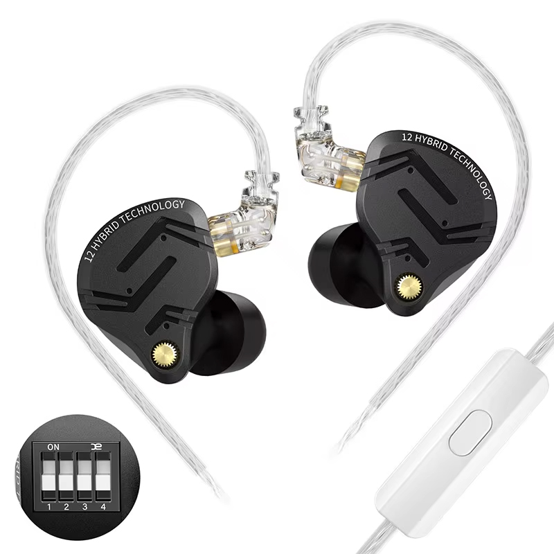 Навушники KZ ZS12 Pro X Tuning з мікрофоном black