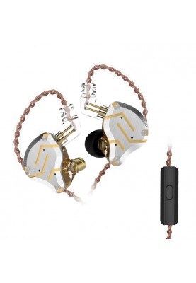 Навушники KZ ZS10 Pro з мікрофоном glare gold