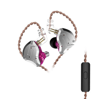 Навушники KZ ZS10 Pro з мікрофоном purple