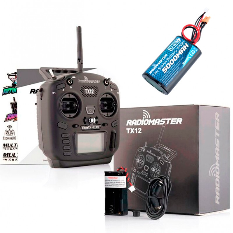Пульт RadioMaster TX12 MKII ELRS M2 з акумулятором 21700 RadioMaster (1 x 5000мАг)