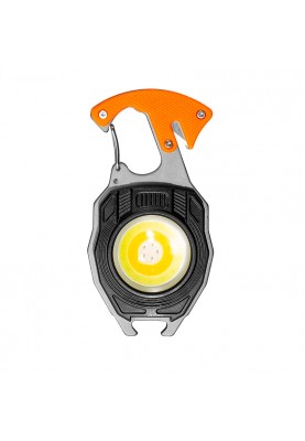 Акумуляторний LED ліхтарик-брелок W5147 з Type-C orange(7 режимів, прикурювач, карабін, ніж, магніт)