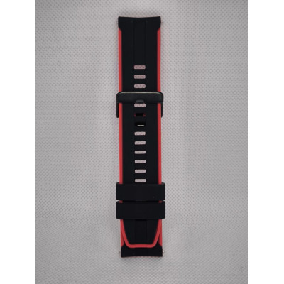 Ремінець для смарт годинника Silicone 22mm black-red