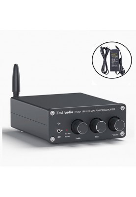 Підсилювач звуку Fosi Audio BT20A black + блок живлення 19V. Bluetooth 5.0, AUX, 2x100W