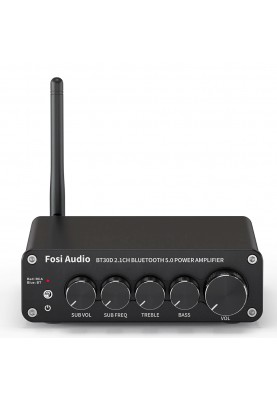 Підсилювач звуку Fosi Audio BT30D black + блок живлення 24V. Bluetooth 5.0, 2x50W+100W