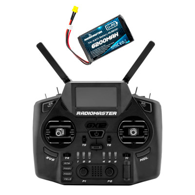Пульт RadioMaster GX12 ELRS M2 з акумулятором 2S Li-PO RadioMaster (1 x 6200мАг)