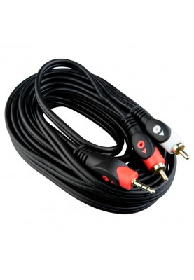 Кабель звуковий TCOM 3.5мм - 2 RCA 1,8м black