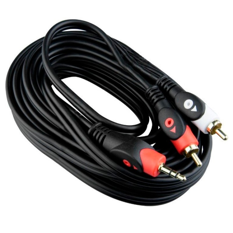 Кабель звуковий TCOM 3.5мм - 2 RCA 1,8м black