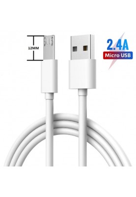 Кабель зарядний USB — Micro USB 1м з подовженим штекером 12мм Посилений OEM