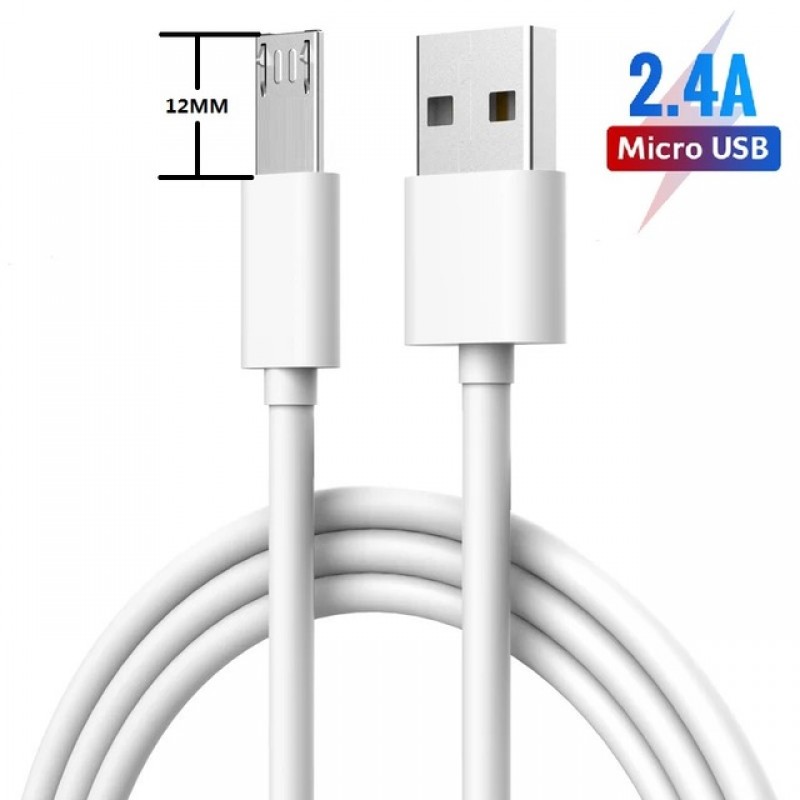 Кабель зарядний USB — Micro USB 1м з подовженим штекером 12мм Посилений OEM