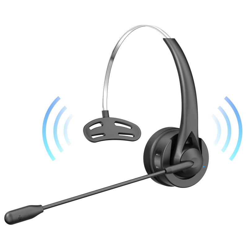 Бездротова Bluetooth-гарнітура Opptel BH31S з мікрофоном ENC та зарядною док-станцією (Чорний)
