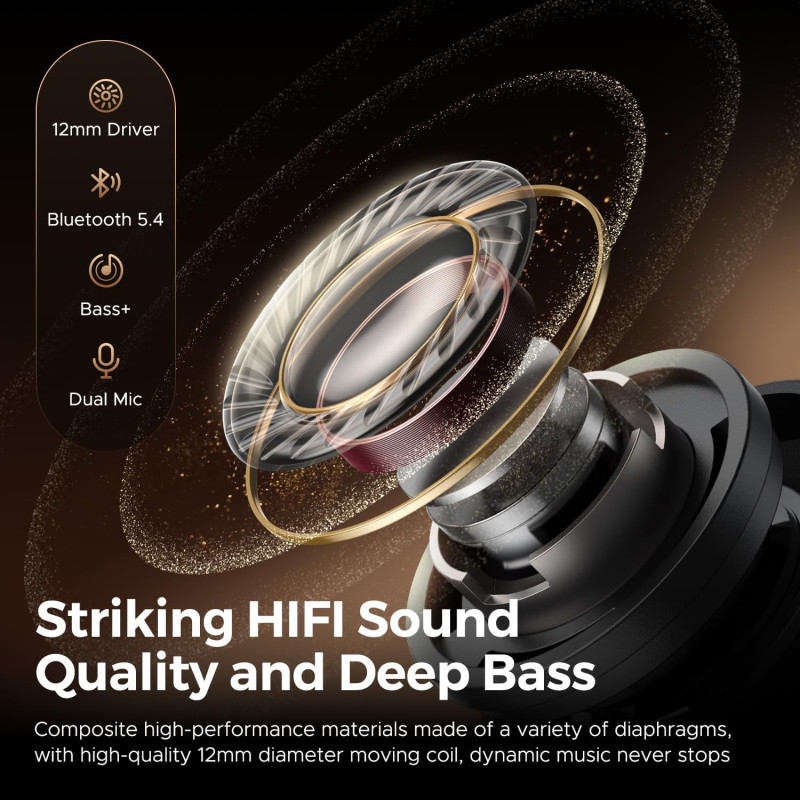 Бездротові навушники TWS SoundPEATS T3 Pro з активним шумозаглушенням та режимом прозорості (Чорний)