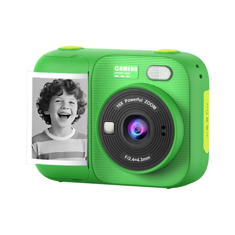 Дитячий фотоапарат Instant Print Camera P97 з миттєвим термодруком та Full HD відео (Зелений)
