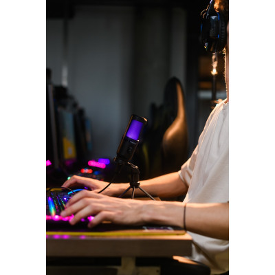 Студійний конденсаторний USB мікрофон Maono РМ461TR RGB з підсвічуванням (Чорний)