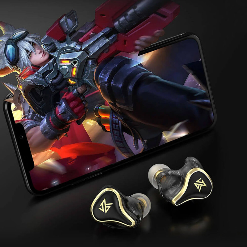 Бездротові навушники Bluetooth KZ SK10 Pro з гібридними випромінювачами (Чорний)