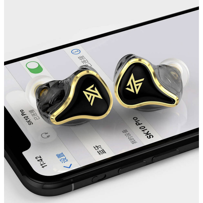 Бездротові навушники Bluetooth KZ SK10 Pro з гібридними випромінювачами (Чорний)