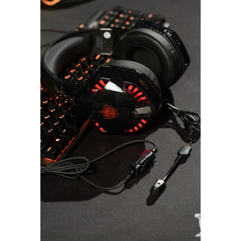 Бездротові геймерські навушники Kotion Each G2000BT Pro зі знімним мікрофоном (Чорно-червоний)