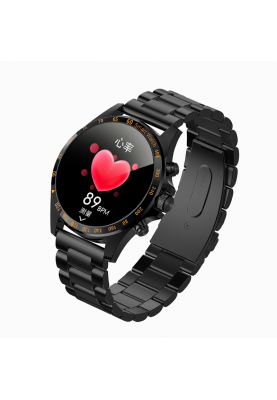 Розумний годинник Linwear LW09 Metal з вимірюванням кисню в крові (Чорний)
