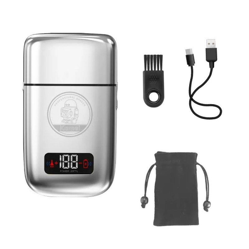 Електробритва Kemei KM-TX3 із USB-зарядкою (Сріблястий)