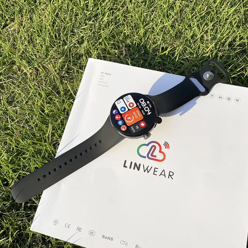 Розумний годинник Linwear LA24 з AMOLED дисплеєм (Чорний)
