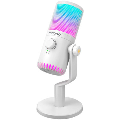 Ігровий USB мікрофон Maono DM30 RGB з підсвічуванням (Білий)