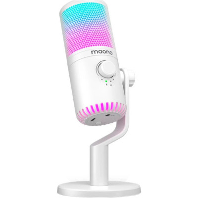Ігровий USB мікрофон Maono DM30 RGB з підсвічуванням (Білий)