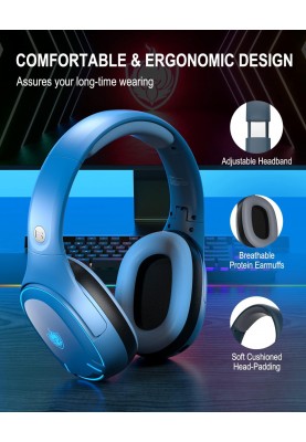 Бездротові навушники Kotion Each Q6 2.4G зі знімним мікрофоном (Синій)
