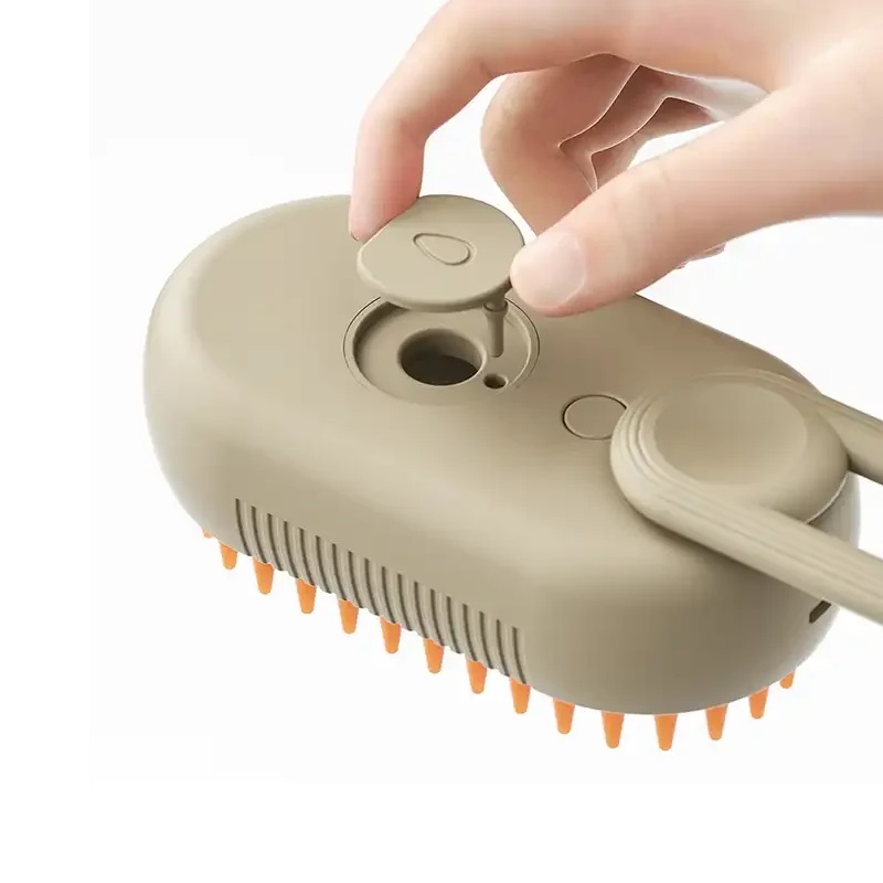Щітка гребінець з парою для котів та собак Steamy Brush E-W3317 (Бежевий)