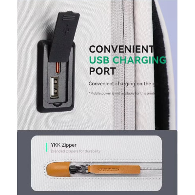 Дорожній рюкзак для ноутбука 17.3 дюйма Mark Ryden MR9202 з USB портами та ортопедичною спинкою (Білий)