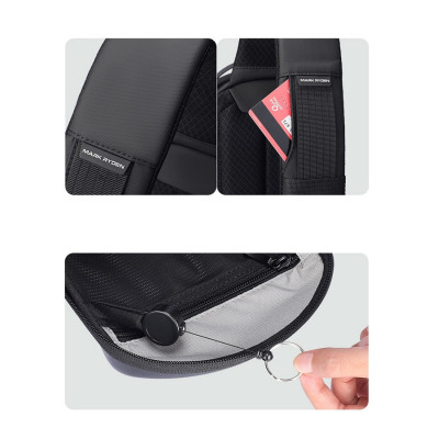 Рюкзак з однією лямкою Mark Ryden MR3998 з USB-портами та тримачем для ключів (Чорний)