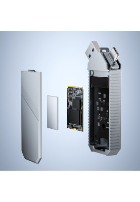 Зовнішня кишеня Acasis EC-6610 m.2 NVME SSD 2230 мм USB 3.1 + Type-C (Сріблястий)