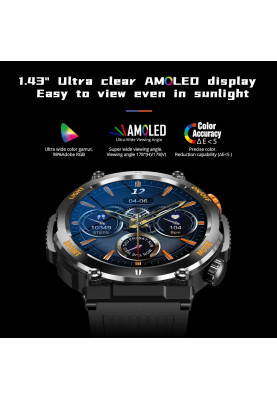 Розумний годинник COLMI V68 з AMOLED дисплеєм (Чорний)