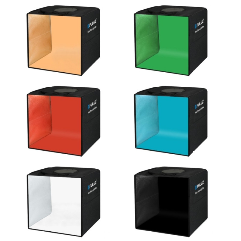 Лайтбокс для предметної зйомки Puluz PKT3200 30x30x30см з кільцевою лампою (Чорний)