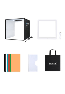 Лайтбокс для предметної зйомки Puluz PKT3200 30x30x30см з кільцевою лампою (Чорний)