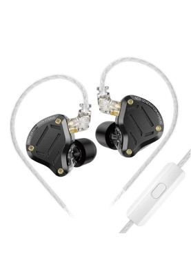 Гібридні навушники KZ ZS10 Pro 2 з мікрофоном (Чорний)