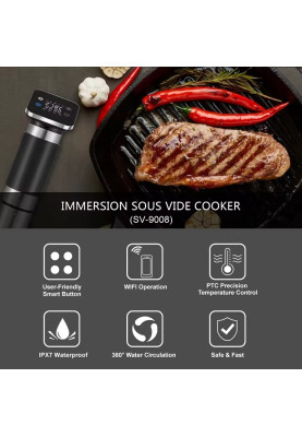 Апарат Су-від термічний циркулятор BioloMix Sous Vide SV-9008 (Чорний)