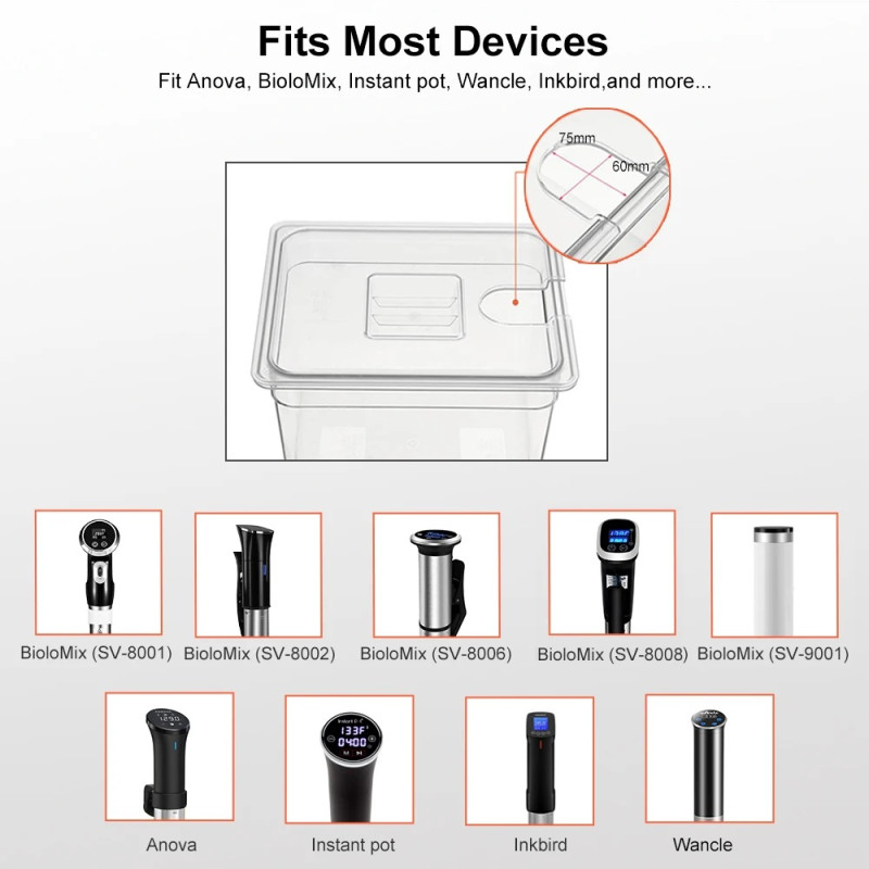 Контейнер для су-від з решіткою 11L BioloMix Sous Vide Rack (Сірий)