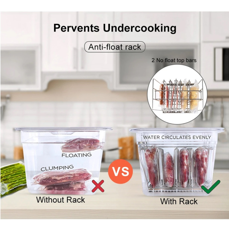 Контейнер для су-від з решіткою 11L BioloMix Sous Vide Rack (Сірий)