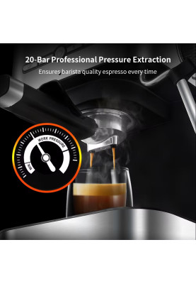 Кавоварка ріжкова BioloMix CM6866 Espresso Machine 2-in-1 зі спінювачем для молока (Сірий)