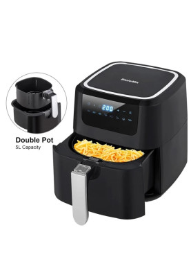 Аерогриль фритюрниця BioloMix BAF500D Air Fryer 5L для смаження без масла (Чорний)