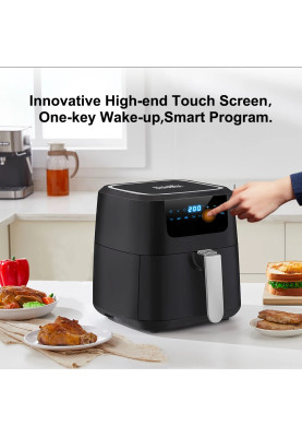 Аерогриль фритюрниця BioloMix BAF500D Air Fryer 5L для смаження без масла (Чорний)