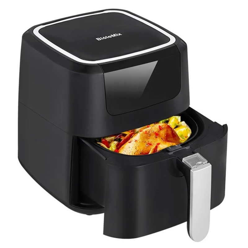 Аерогриль фритюрниця BioloMix BAF500D Air Fryer 5L для смаження без масла (Чорний)