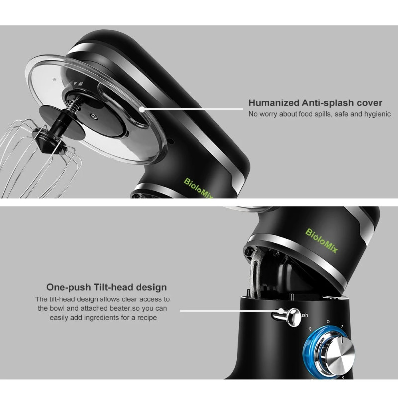 Планетарний міксер BioloMix BM785 5L Stand Mixer (Чорний)
