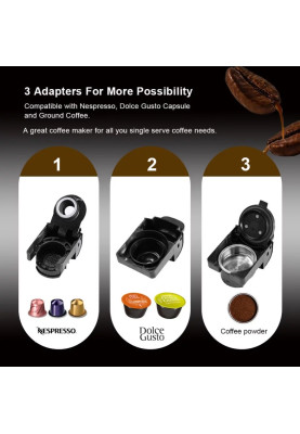 Кавоварка 3-in-1 BioloMix BK-513 Espresso Coffee Machine (Сірий)