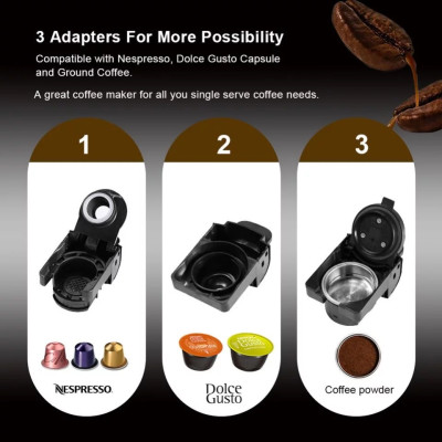 Кавоварка 3-in-1 BioloMix BK-513 Espresso Coffee Machine (Сірий)