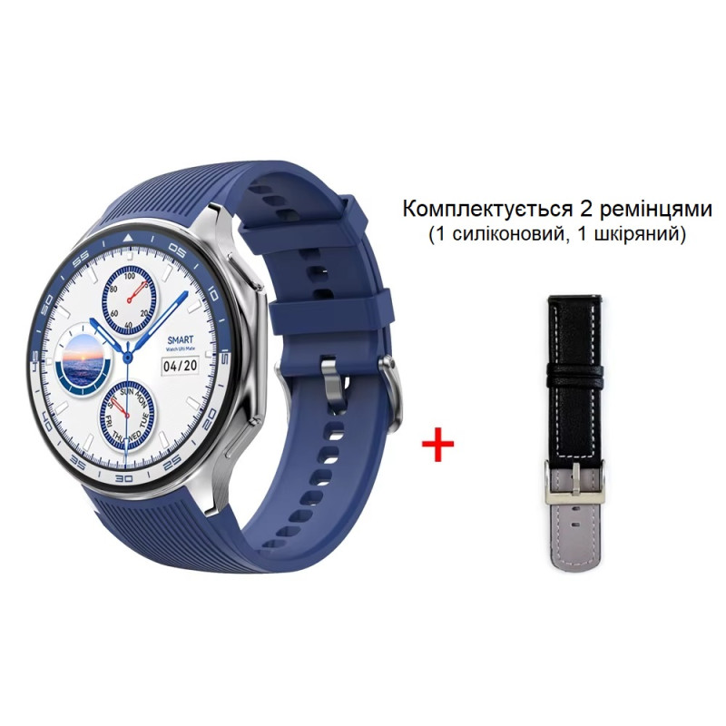 Розумний годинник NO.1 DT WATCH X з можливістю підключити навушники (Сріблястий)