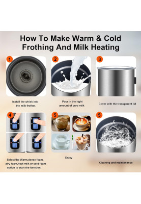 Пінозбивальник (капучинатор) Biolomix Milk Frother EMF600 (Сріблястий)