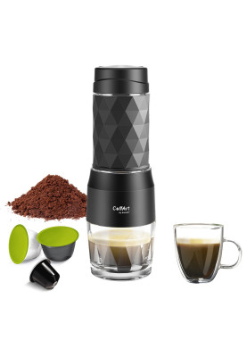 Портативна кавоварка Biolomix Espresso Machine HS-8439 для капсул і меленої кави (Чорний)