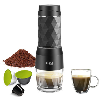 Портативна кавоварка Biolomix Espresso Machine HS-8439 для капсул і меленої кави (Чорний)