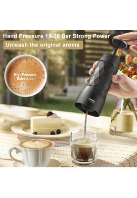Портативна кавоварка Biolomix Espresso Machine HS-8439 для капсул і меленої кави (Чорний)