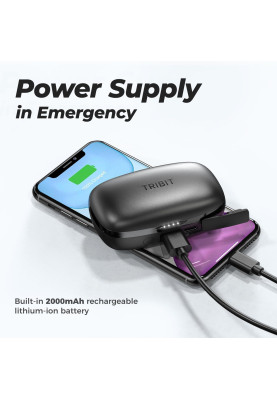 Бездротові навушники Tribit FlyBuds 3 TWS із зарядним кейсом на 2600 mAh (Чорний)